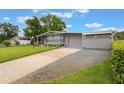 Charming single-story home with a well-manicured lawn and brick driveway at 142 Florence Blvd, Debary, FL 32713