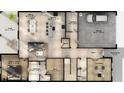 Open concept floor plan featuring a spacious kitchen, dining area, and access to the lanai at 13518 Maria Lavin Circle Rd, Orlando, FL 32828