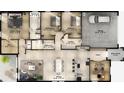 Detailed floor plan showcasing the home's layout, including 3 bedrooms, 2 bathrooms, and a spacious kitchen at 13518 Maria Lavin Circle Rd, Orlando, FL 32828