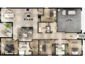 Detailed floor plan showcasing open-concept living, four bedrooms, and multiple bathrooms at 13518 Maria Lavin Circle Rd, Orlando, FL 32828