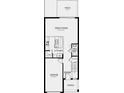 Layout of the first floor, featuring a garage, great room, kitchen, and half bath at 134 River Front Way, Edgewater, FL 32141