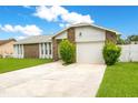 Charming single-story home with stone accents, well-maintained lawn, and a two-car garage at 7609 Winter Shade Dr, Orlando, FL 32822