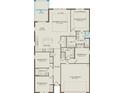 Open-concept floor plan featuring 4 bedrooms, 3 baths, kitchen, gathering room and 2 car garage at 2609 Clear Night Ave, Kissimmee, FL 34744