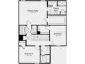 This floorplan shows the layout of the second floor, including the bedrooms, bathrooms, and laundry room at 661 Teviot Rd, Haines City, FL 33844
