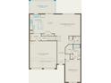 Detailed first-floor floorplan showcasing the kitchen, gathering room, 2 car garage, and downstairs bedroom 2 at 411 Winter Grove Blvd, Winter Garden, FL 34787