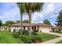 Charming one story home with palm trees and lush green lawn and landscaping at 8988 Angelica Dr, Orlando, FL 32836