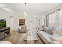 Comfortable living room with wood floors, neutral tones, and ample natural light at 4110 Boca Woods Dr, Orlando, FL 32826