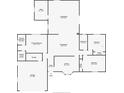 Detailed floor plan of the home showcasing layout of bedrooms, bathrooms, living spaces, and garage at 700 E Mattie St, Sanford, FL 32773