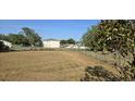 Backyard view with chain link fence, and large grassy yard at 607 Escondido Ct, Kissimmee, FL 34758