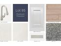 Design selections showcase a faucet, cabinet, wood flooring, countertop, paint, backsplash, and carpet at 813 River Stone Trl, Sanford, FL 32771