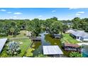 Scenic canal view lined with lush greenery and boat docks offering direct water access at 225 Temple Cir, Eustis, FL 32726