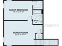 Second floor floorplan featuring a bonus room, guest bedroom and bathroom at 2676 Bittern Bnd, St Cloud, FL 34773