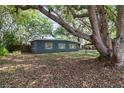 View of the private backyard, showcasing the mature trees and landscaping, providing a peaceful outdoor space at 845 Edgewater Cir, Eustis, FL 32726