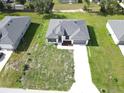 Aerial view of a newly constructed single Gathering home on a large grassy lot at 3159 Sw 127Th Lane Rd, Ocala, FL 34473