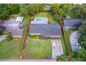 Sprawling backyard with a sparkling pool and lush landscaping at 2809 Sanbina St, Winter Park, FL 32789