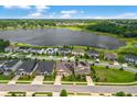 Aerial view of lakeside homes, showcasing the neighborhood's proximity to the water and community layout at 1593 Osprey View Dr, Apopka, FL 32703