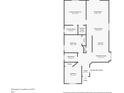 Detailed floorplan showing layout of living room, bedrooms, kitchen, and bathrooms at 4018 August Ct, Casselberry, FL 32707