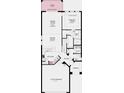 Floor plan showcasing an open-concept living space and a two-car garage at 5709 Gingham Dr, Kissimmee, FL 34758