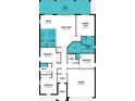 Detailed floor plan showcasing the layout with a primary suite, three bedrooms, and an open-concept living space at 420 Free Range Dr, Clermont, FL 34715