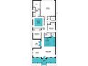 Layout of home showing open concept living area and primary suite with walk-in closet and ensuite bathroom at 1993 Beach Ter, Celebration, FL 34747