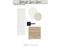 Design choices such as paint color, floors, door levers, and door styles are shown in a mood board at 2215 Amherst Ave, Orlando, FL 32804