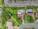 Aerial view of the property showcasing the pool, yard, and neighborhood at 4959 Ardmore Dr, Winter Park, FL 32792