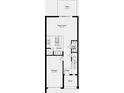 Layout showing downstairs floor plan with the kitchen, great room, and garage at 7803 Waterscape Dr, Groveland, FL 34736