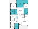 Detailed floor plan showcasing a spacious layout with five bedrooms, three baths, and an open-concept living area at 336 Free Range Dr, Clermont, FL 34715