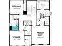 Second-floor layout with a primary suite, two additional bedrooms, and a convenient laundry room at 540 Green Tracker Ave, Clermont, FL 34715