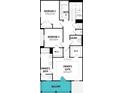 Second floor floorplan with owner's suite and balcony, two bedrooms, and laundry at 2374 Celebration Blvd, Celebration, FL 34747