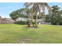Lovely home surrounded by a spacious lawn, palm trees, and mature landscaping at 1204 Marie Ave, Apopka, FL 32703