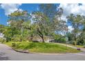 Corner lot showcasing a well-kept lawn, established trees, and a glimpse of the home's charming exterior at 1200 Ridge Rd, Longwood, FL 32750
