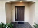 Close-up of the home's front door with brick entryway and neutral exterior at 1227 Juniper Hammock St, Winter Garden, FL 34787