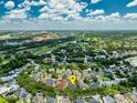 Expansive aerial view of a residential neighborhood, showcasing lush greenery and scattered homes at 922 Jasmine St, Celebration, FL 34747