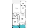 First floor floorplan featuring an open concept living space, kitchen, dining room, and primary suite at 140 Royal Ranch Rd, Clermont, FL 34715