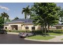 Modern community building with palm trees and green lawn, ideal for gatherings and relaxation at 2416 Cabinwood Range Way, Eustis, FL 32726