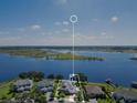Stunning aerial view of home on a point, with a lake view at 15787 Tangerine Dream Ct, Winter Garden, FL 34787