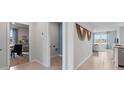 Hallway view showcasing tile floors, utility room, dining area, and an open floor plan into the kitchen at 4411 Blackwell Ave, Lake Wales, FL 33859