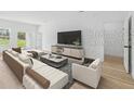 Bright living room with modern furniture, open floor plan, and seamless access to the outdoors at 4572 Sw 149Th St, Ocala, FL 34473