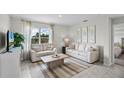 Bright living room featuring neutral décor, large window, and comfortable seating at 3081 Viceroy Ct, Poinciana, FL 34759