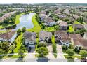 Beautiful aerial shot of a residential neighborhood with lush landscaping and a scenic pond at 9978 Mere Pkwy, Orlando, FL 32832