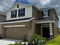 Beautiful two-story home with a two-car garage, complemented by manicured landscaping at 4170 Sagefield Dr, Harmony, FL 34773