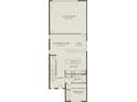 Layout showing an open gathering room, cafe, kitchen, bedroom and two car garage on the first floor at 5015 Starling Bird Ln, St Cloud, FL 34771