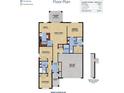 Detailed floor plan showcasing the layout of the home, including bedrooms, kitchen, and living spaces at 2075 Town Pasture Dr, Eustis, FL 32726