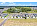 Expansive aerial view of the neighborhood showcasing the home's prime location near a serene lake at 15133 Summer Harvest St, Winter Garden, FL 34787