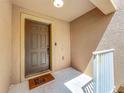 Inviting front porch featuring a welcoming door and a stylish welcome mat at 3599 Caruso Pl, Oviedo, FL 32765
