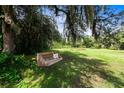 Relaxing backyard scene with a comfortable wooden swing hanging from a tree, perfect for enjoying the outdoors at 538 Murray St, Osteen, FL 32764