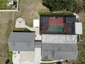 Aerial shot showcasing pool, outdoor living area and fire pit at 13785 Se 39Th Ter, Summerfield, FL 34491