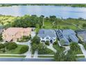Stunning aerial view of neighborhood homes with lakefront access at 1741 Edgewater Dr, Mount Dora, FL 32757