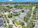 An aerial view captures a home nestled in a residential area with nearby ponds and a school at 1531 Tiverton Blvd, Winter Garden, FL 34787